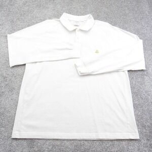 Brooks Brothers 346 Mens XL White Long Sleeve Cotton Polo Shirt Golden Fleece